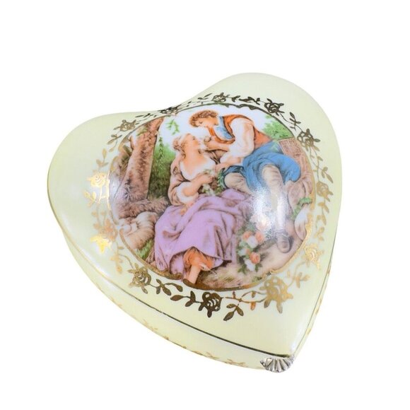 Vintage Napcoware Heart Shaped Trinket Jewelry Holder Storage Ceramic Japan Vtg - Picture 1 of 15